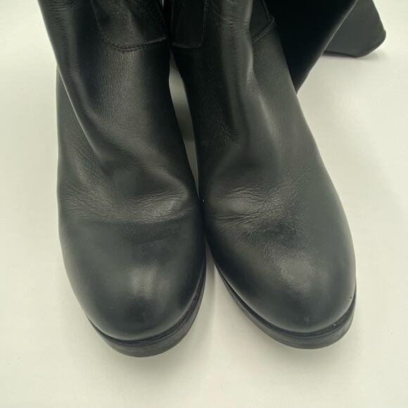 Barneys New York Black Soft Leather Pull On Over The Knee Boots Size 40 - Picture 9 of 11